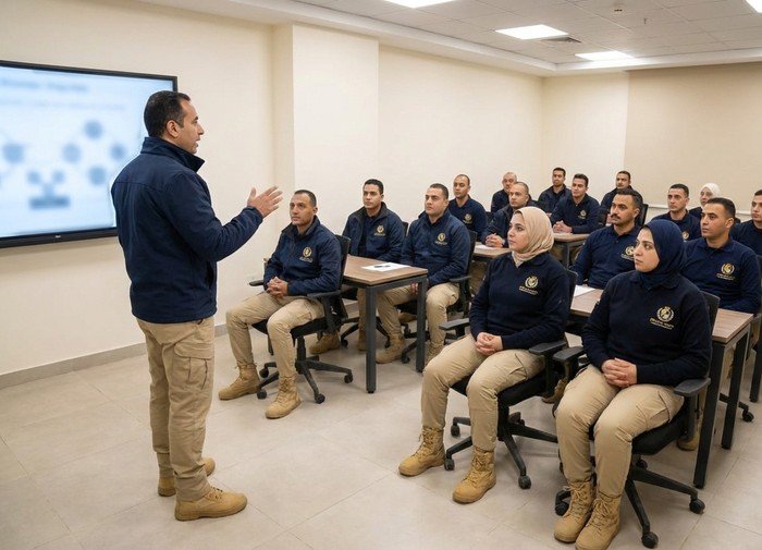 فريق حماية تنفيذيين احترافي مع عميل VIP في مصر