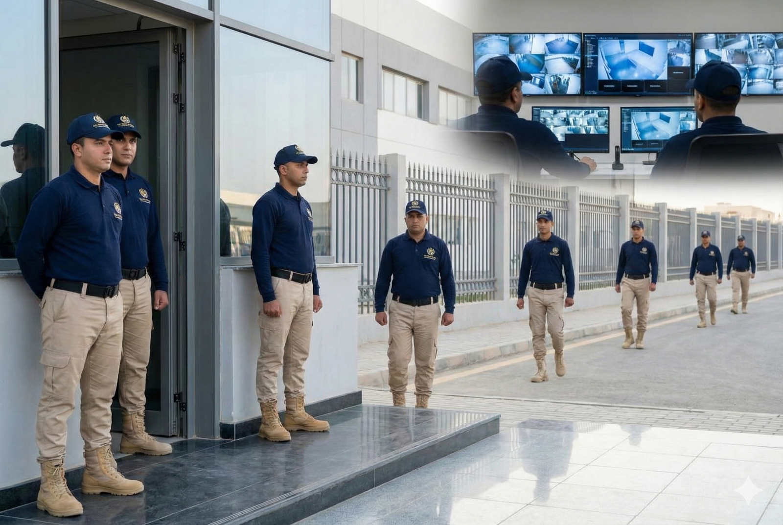 Security Guards Patrolling Residential Compound with Mobile Patrol Support