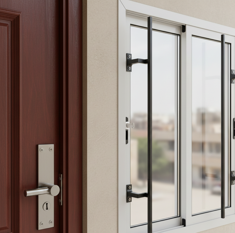 Affordable Home Security Setup in Egyptian Home with Smart Locks and Lighting Systems