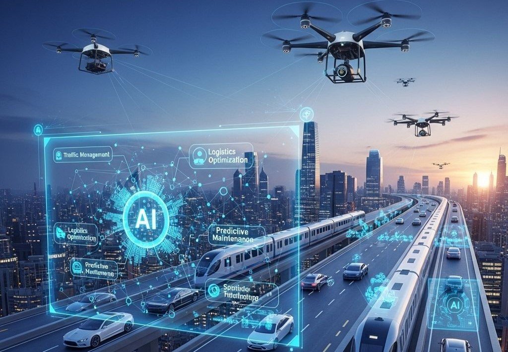 Security Drone Patrolling Residential Area